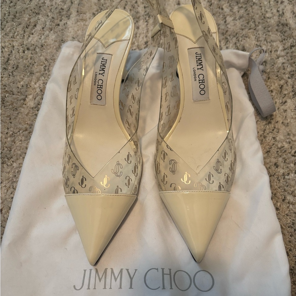 Jimmy Choo Cream Slingback Heels